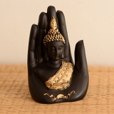 Golden Handcrafted Palm Buddha Showpiece