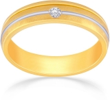 Malabar Couple Band 18KT Yellow & White Gold Ring with Diamond for Her